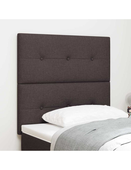 Testiera LED con strisce LED Marrone Scuro 100 cm Tessuto