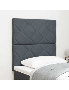 Testiera LED Grigio scuro 80 cm Velluto