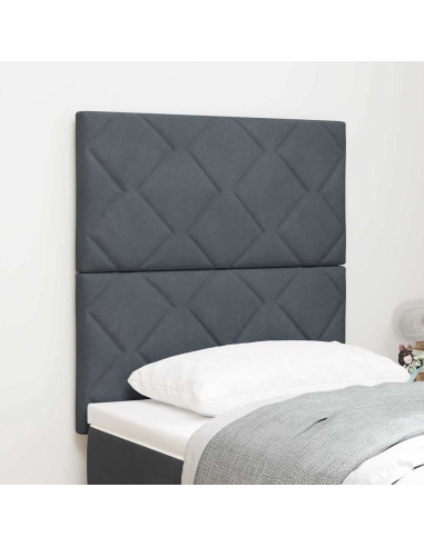 Testiera LED Grigio scuro 80 cm Velluto