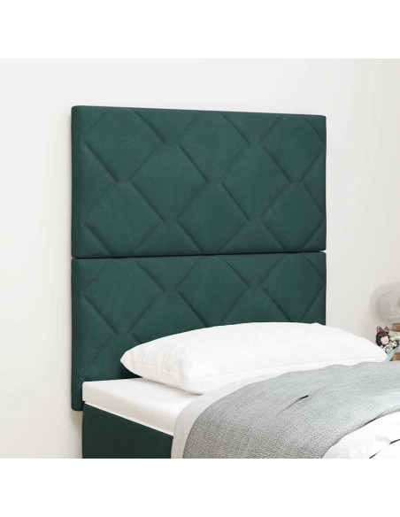 Testiera LED Verde Scuro 80 cm Velluto