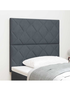 Testiera LED Grigio scuro 100 cm Velluto