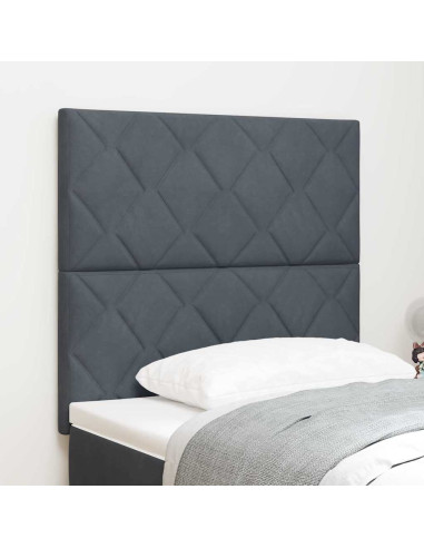 Testiera LED Grigio scuro 100 cm Velluto