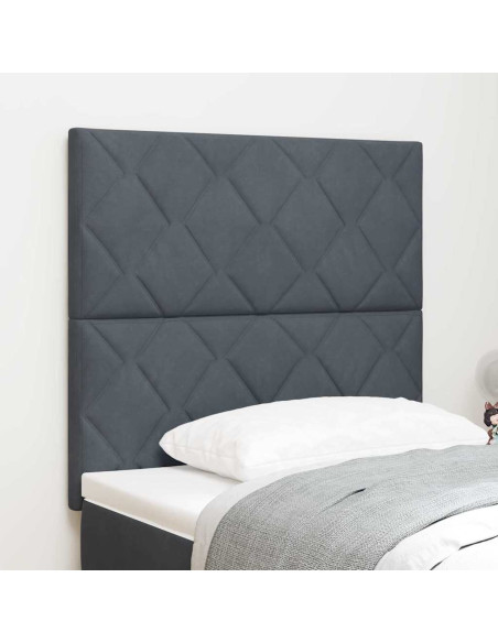 Testiera LED Grigio scuro 100 cm Velluto
