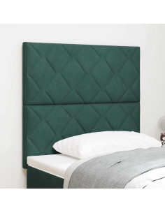 Testiera LED Verde Scuro 100 cm Velluto