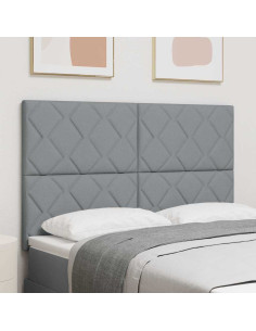 Testiera LED Grigio chiaro 144 cm Tessuto