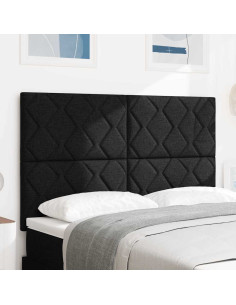 Testiera LED Nero 144 cm Tessuto