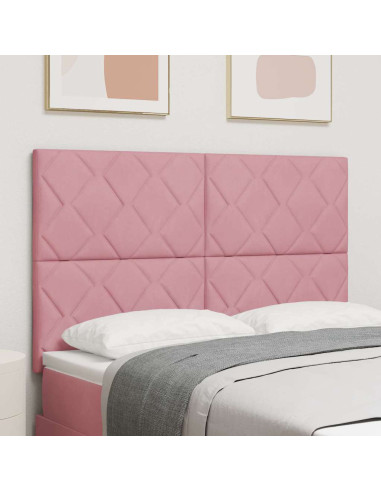 Testiera LED Rosa 144 cm Velluto