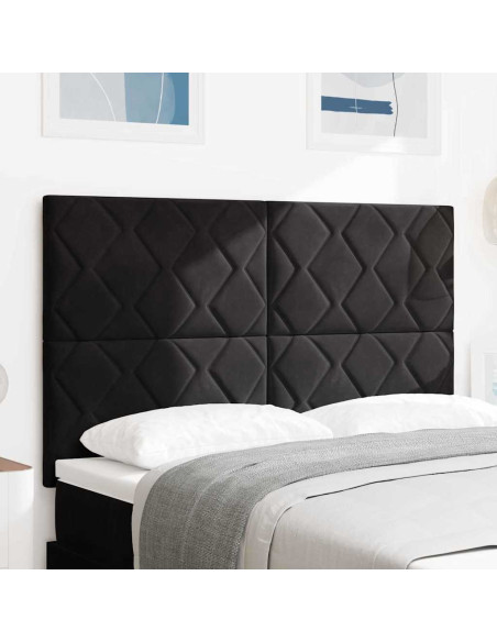 Testiera LED Nero 160 cm Velluto