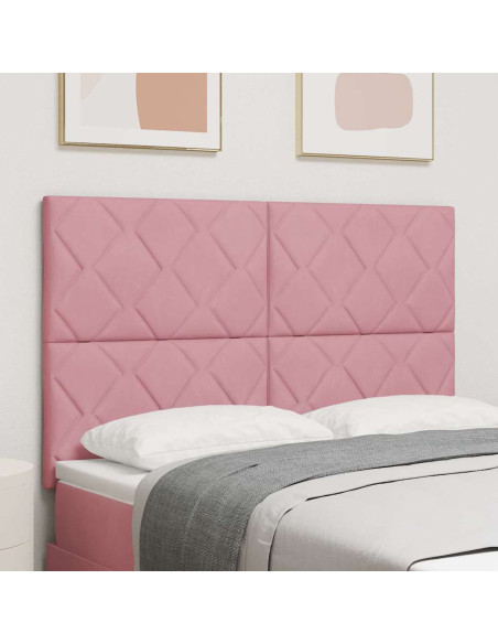 Testiera LED Rosa 160 cm Velluto