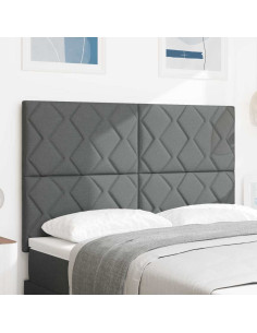 Testiera LED Grigio 144 cm Tessuto