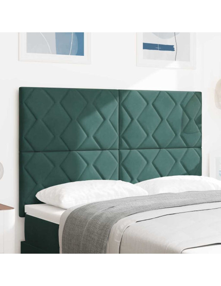 Testiera LED Verde Scuro 160 cm Velluto