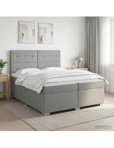 Letto box spring con materasso Grigio Chiaro 200 x 200 cm