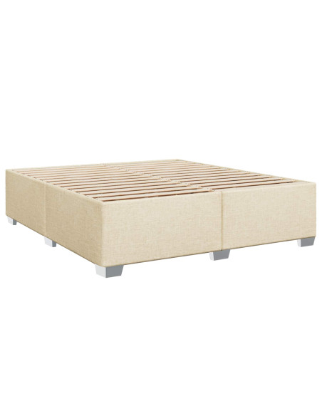 Letto box spring con materasso Crema 180 x 200 cm Tessuto