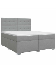 Letto box spring con materasso Grigio Chiaro 200 x 200 cm 2