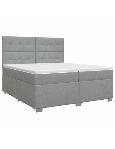 Letto box spring con materasso Grigio Chiaro 200 x 200 cm