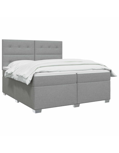 Letto box spring con materasso Grigio Chiaro 200 x 200 cm