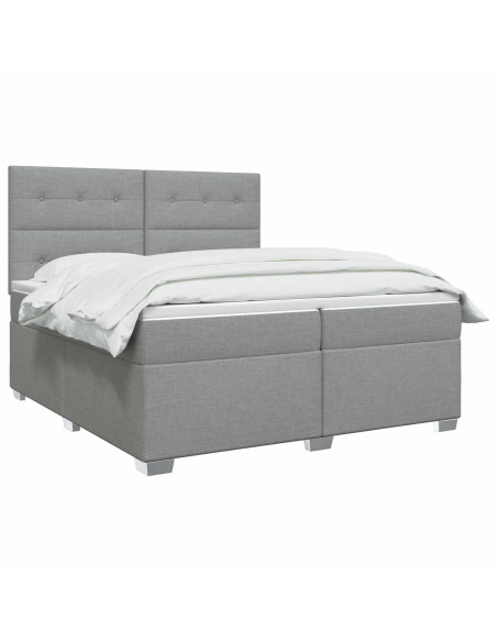Letto box spring con materasso Grigio Chiaro 200 x 200 cm