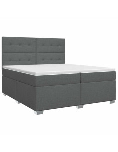 Letto box spring con materasso Grigio Scuro 200 x 200 cm 2
