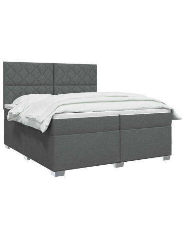 Letto box spring con materasso Grigio Scuro 200 x 200 cm