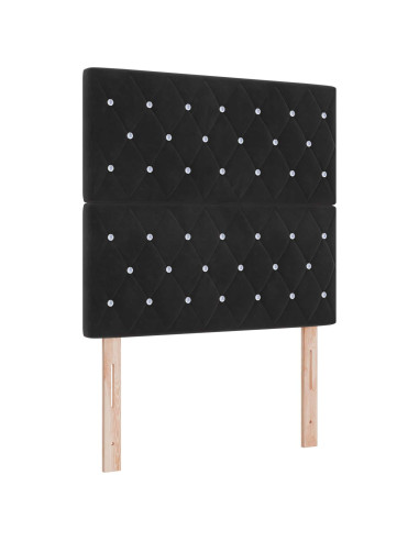 Letto box spring con materasso Nero 80 x 200 cm Velluto