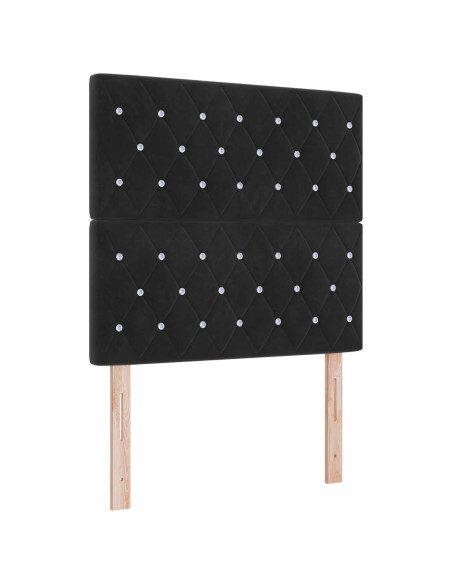 Letto box spring con materasso Nero 80 x 200 cm Velluto