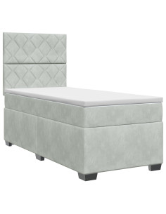 Letto box spring con materasso Grigio Chiaro 80 x 200 cm 2