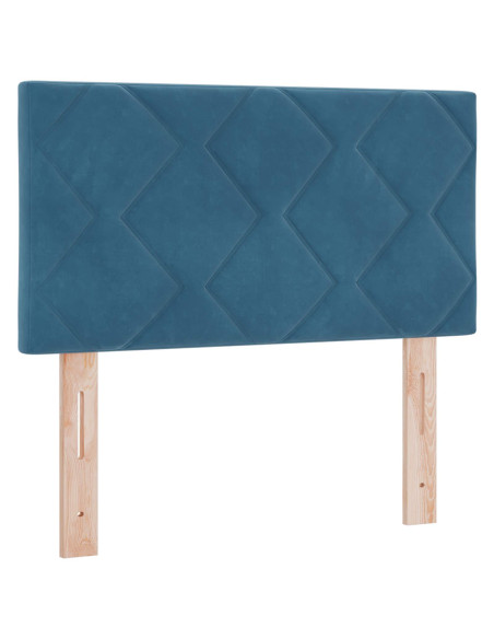 Letto ottomano con materasso Blu Scuro 80 x 200 cm Velluto