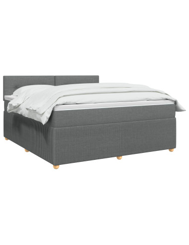 Letto box spring con materasso Grigio Scuro 180 x 200 cm