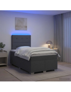 Letto box spring con materasso Grigio Scuro 120 x 190 cm