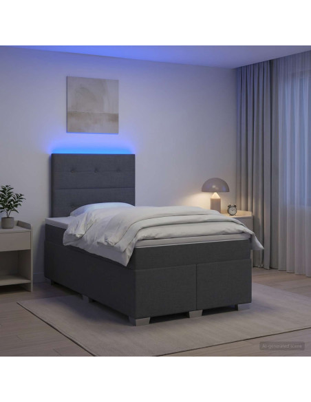 Letto box spring con materasso Grigio Scuro 120 x 190 cm