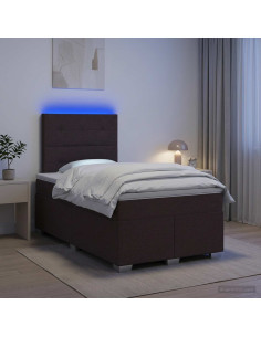 Letto box spring con materasso Marrone Scuro 120 x 190 cm