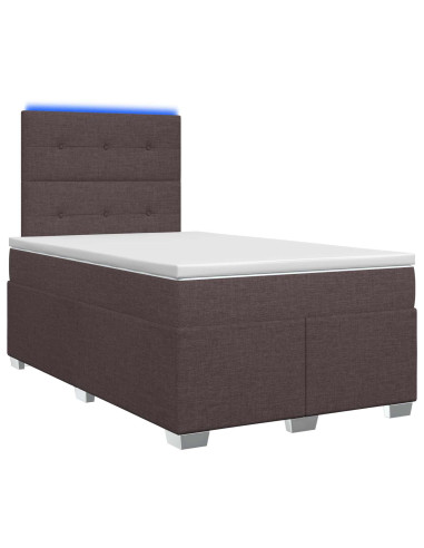 Letto box spring con materasso Marrone Scuro 120 x 190 cm