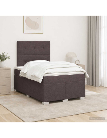 Letto box spring con materasso Marrone Scuro 120 x 190 cm