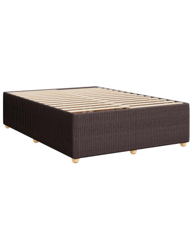 Letto box spring con materasso Marrone Scuro 140 x 190 cm