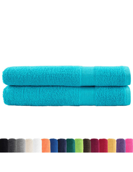 Asciugamani Premium SOLUND 2pz Turchesi 100x200cm 600 g/m²