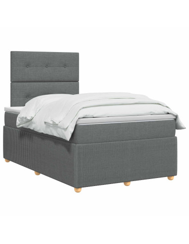 Letto box spring con materasso Grigio Scuro 120 x 190 cm