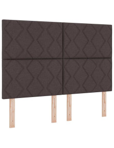 Letto a Sorgente LED Marrone Scuro 160 x 200 cm Tessuto 2