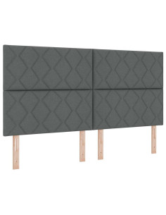 Letto a Sorgente LED Grigio scuro 180 x 200 cm Tessuto 2
