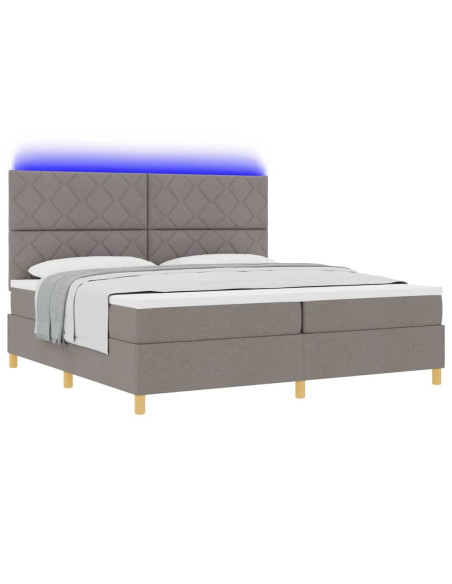 Letto a Sorgente LED con testiera Talpa 200 x 200 cm Tessuto