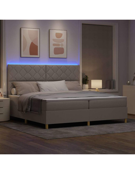 Letto a Sorgente LED con testiera Talpa 200 x 200 cm Tessuto