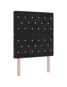 Letto a Sorgente LED con materasso Nero 80 x 200 cm Velluto 2