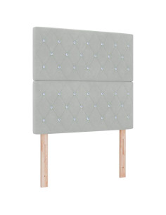 Letto a Sorgente LED Grigio chiaro 90 x 200 cm Velluto 2