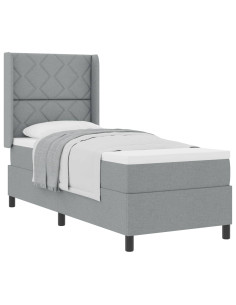 Letto a molle con cuscino Grigio chiaro 190 x 90 cm Tessuto 2
