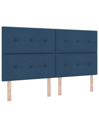 Letto a molle con testiera Blu 180 x 200 cm Tessuto