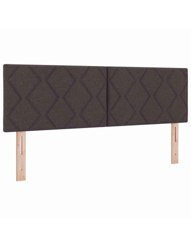 Letto a molle con testiera Marrone Scuro 140 x 200 cm Tessuto
