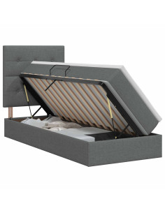 Letto con contenitore e materasso Grigio Scuro 90 x 190 cm 2