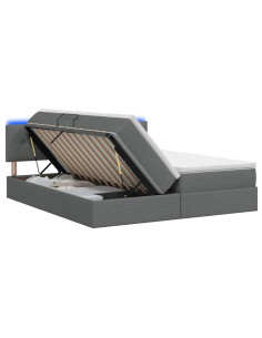 Letto con contenitore LED e materasso Grigio Scuro 180 x 200 cm 2