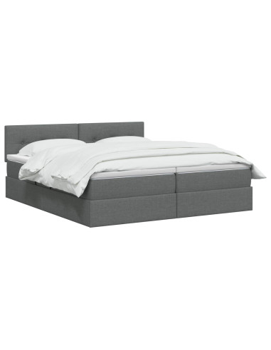 Letto con contenitore LED e materasso Grigio Scuro 180 x 200 cm