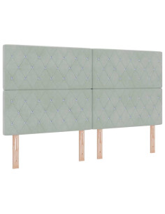 Letto a Sorgente LED Grigio chiaro 180 x 200 cm Velluto 2