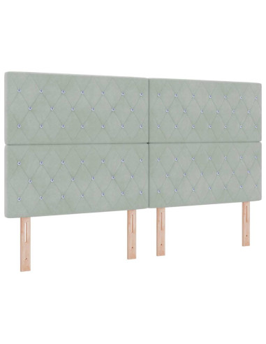 Letto a Sorgente LED Grigio chiaro 180 x 200 cm Velluto